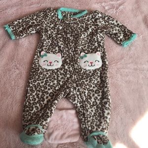 NB Baby girls Fleece pajama set, EUC